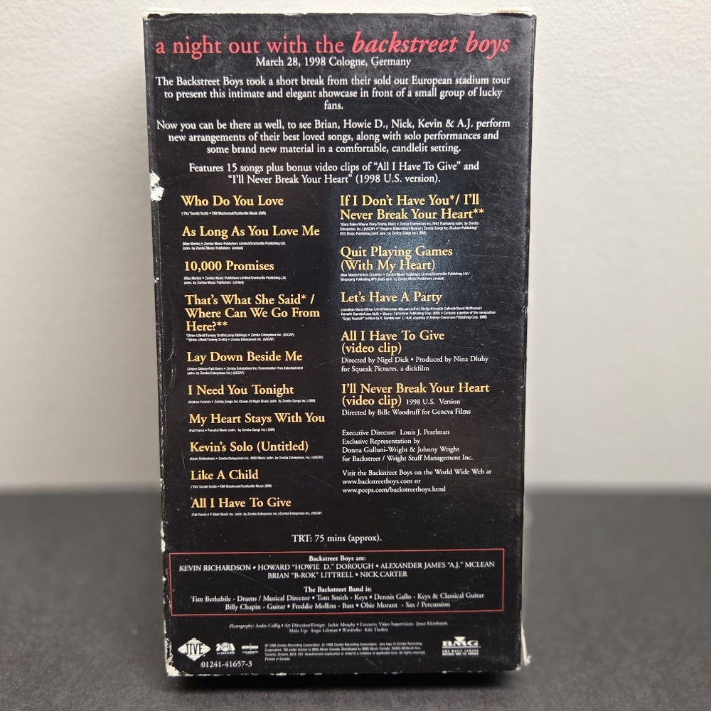 VHS - A Night Out With The Backstreet Boys 1998 - Picture 2 of 4